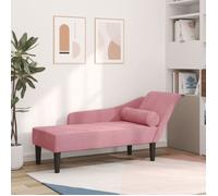 vidaXL Chaise longue avec coussins rose velours, canapé rembourré, canapé pour chambre à coucher, canapé à 2 places, canapé, siège de salon 4007591 Rose G