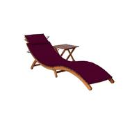 Chaise longue rouge en acacia L. 55 cm H. 40 cm non pliable