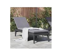 vidaXL Chaise longue Anthracite 186x60x29 cm PP