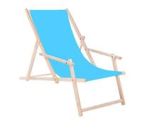 Chaise Longue - Springos - Transat De Jardin - Bois De Hêtre - Pliant - Accoudoirs Multicolore