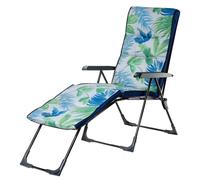 Chaise longue, structure en acier, confort ergonomique, bleu