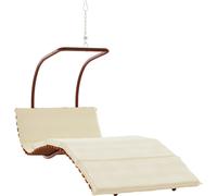 Chaise longue suspendue avec revêtement en tissu et en peuplier massif