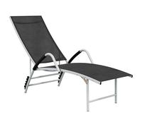 Chaise Longue Textilène et Aluminium Crème Bain de Soleil Transat vidaXL