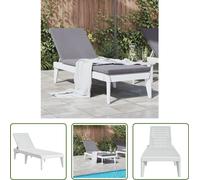 Chaise longue The Living Store, blanche, 186 x 60 x 29 cm, PP
