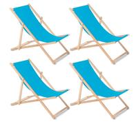 Chaise Longue Universelle GreenBlue en Hêtre Bleu 4 pièces Réglable GB183