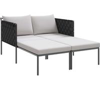 Chaise longue vidaXL avec coussins, 2 places, anthracite, 153 x 115 x 69,5 cm