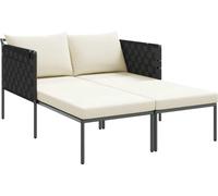 Chaise longue vidaXL avec coussins, 2 places, anthracite, 153 x 115 x 69,5 cm