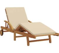 vidaXL Transat en bois massif d'acacia, couleur beige