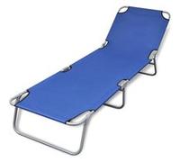 Chaise longue vidaxl en acier H. 27 cm gris L. 189 cm pliable Bleu G