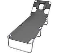 Chaise longue vidaxl en acier L. 189 cm H. 27 cm gris non empilable pliable Gris G