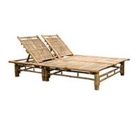 Chaise longue vidaxl en bambou marron H. 87 cm L. 200 cm non empilable non pliable Marron G