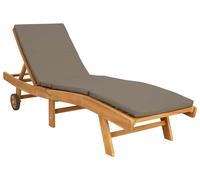 Chaise longue vidaXL en polyester marron et taupe