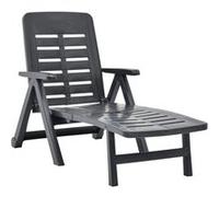 vidaXL Chaise longue pliante en plastique Anthracite