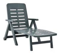 Chaise longue vidaxl en resine H. 96 cm vert L. 189 cm non empilable pliable Vert G