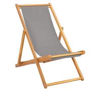 Chaise longue vidaXL, gris clair, bois massif de teck