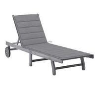 Chaise longue vidaxl gris en acacia H. 30 cm L. 200 cm non pliable Gris G