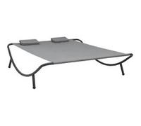 vidaXL Chaise longue d'extérieur / Bain de soleil 48076 tissu anthracite acier L200 H45