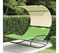 Chaise longue vidaxl H. 182.5 cm en acier L. 137 cm vert non empilable non pliable vert G