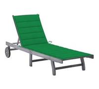 Chaise longue vidaxl L. 200 cm gris H. 30 cm en acacia non empilable non pliable Gris G