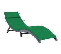vidaXL Chaise longue avec support – bois massif Acacia, gris