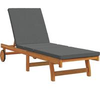 Chaise longue vidaXL marron 199 x 63 x 85 cm en bois massif d'acacia