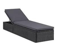 vidaXL Bain de soleil Poly rotin noir et gris foncé