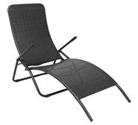 vidaXL Bain de soleil pliable en poly rotin – Noir