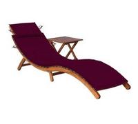 vidaXL Bain de soleil avec table et support en bois massif d'acacia