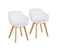 Fromm & Starck Chaise Design Scandinave De Salle À Manger Cuisine Salle D'attente Terrasse Visiteur Star_Seat_17 (150 kg Max, Siège 41 x 40 cm, Hauteur 44 cm, Coloris Blanc, Plastique/Bois)