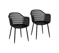 Chaise - Lot de 2 - 150 kg max. - Surface d'assise de 45 x 44 cm - Coloris noir | Fromm & Starck