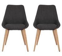 Chaise Lot de 2 C. Bari anthracite tissu