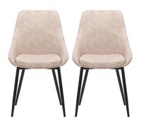 Chaise Lot de 2 C. Bari beige effet daim