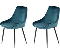 Chaise Lot de 2 C. Bari bleu canard velours