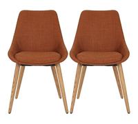 Chaise Lot de 2 C. Bari cognac tissu