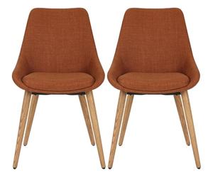 Chaise Lot de 2 C. Bari cognac tissu