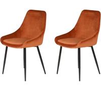 Chaise Lot de 2 C. Bari cognac velours