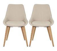 Chaise Lot de 2 C. Bari ecru tissu