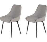 Chaise Lot de 2 C. Bari gris clair tissu
