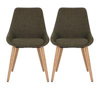 Chaise Lot de 2 C. Bari kaki tissu