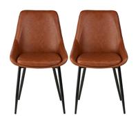Chaise Lot de 2 C. Bari marron foncé PU