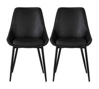 Chaise Lot de 2 C. Bari noir PU