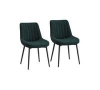 COLAMY - Lot de 2 chaises design : élégance, confort et qualité pour sublimer votre salle à manger-vert