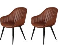 Chaise Lot de 2 F. Bari marron fonce PU