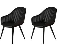 Chaise Lot de 2 F. Bari noir carbone PU