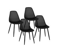 Chaise - Lot de 4 - 150 kg max. - Surface d'assise de 46 x 51,5 cm - Coloris noir | Fromm & Starck