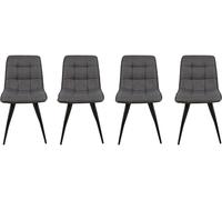 Chaise Lot de 4 C. Alize gris foncé tissu