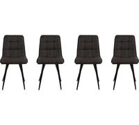 Chaise Lot de 4 C. Alize noir anthracite tissu