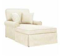 Chaise lounge avec jupe 3 pièces - vidaXL - tissu - crème - avec 2 oreillers - 91 x 157 x 91 cm mhn92b465