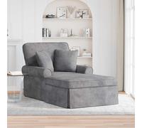 vidaXL Chaise lounge ARES avec jupe, coussin et oreiller Beige 157 x 91 x 91 cm