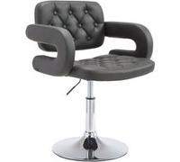 Chaise Lounge Dublin Similicuir - Piètement avec colonne centrale en métal chromé - Siège Gris G